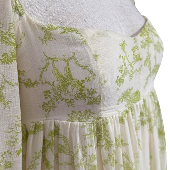 Urban Outfitters Size S Lanette Toile Fairy‎ Print Mini Dress Cream Coquette Elf - Picture 5 of 12